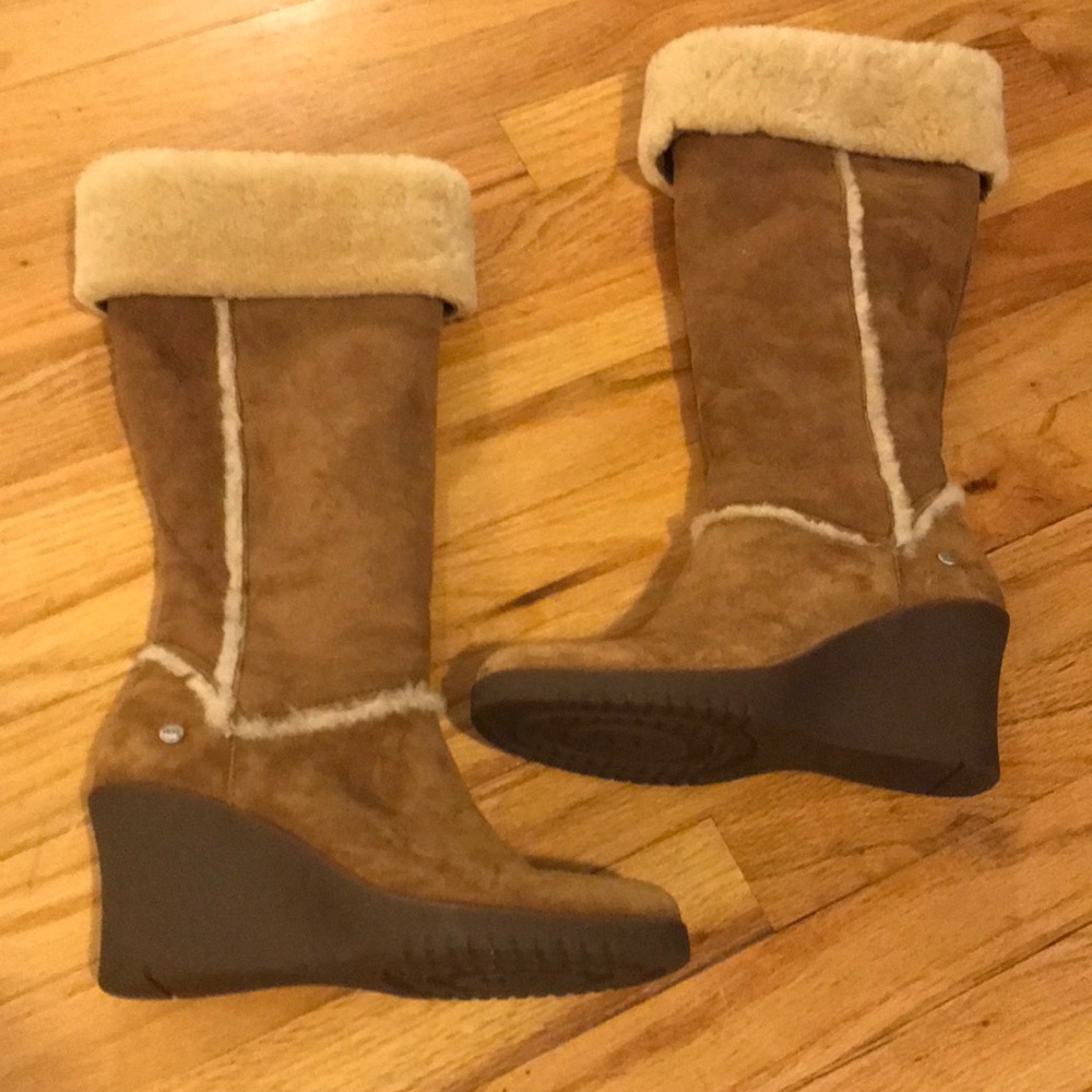 UGG sheepskin wedge boots